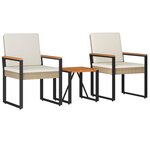vidaXL Ensemble de meubles d'extérieur 3 pc Beige et blanc crème