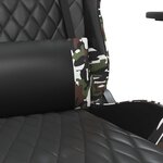 vidaXL Chaise de jeu avec repose-pied Noir et camouflage Similicuir