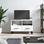 vidaXL Meuble TV Blanc 80x36x50 cm Bois d'ingénierie