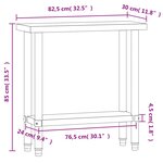 vidaXL Table de travail de cuisine 82 5x30x85 cm acier inoxydable