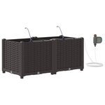 Jardinières vidaXL avec système d'irrigation 2 Pièces Marron