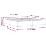 Cadre de lit vidaXL Gris foncé 160x200 cm en tissu corduroy