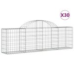 vidaXL Paniers à gabions arqués 30 Pièces 200x30x60/80 cm Fer galvanisé