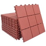 vidaXL Carreaux de terrasse 10 Pièces Rouge 30 5x30 5 cm Plastique
