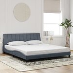 vidaXL Cadre de lit avec LED sans matelas Hanko gris foncé 180x200cm velours