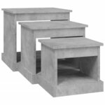 vidaXL Tables basses 3 Pièces gris béton bois d'ingénierie