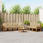 vidaXL Ensemble de canapés d'extérieur 8 Pièces Naturel et Beige