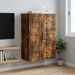 vidaXL Armoire Murale 66 x 34 5 x 90 cm Bois d'ingénierie Chêne fumé