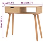 vidaXL Table console Bois de pin massif 80 x 30 x 72 cm Marron