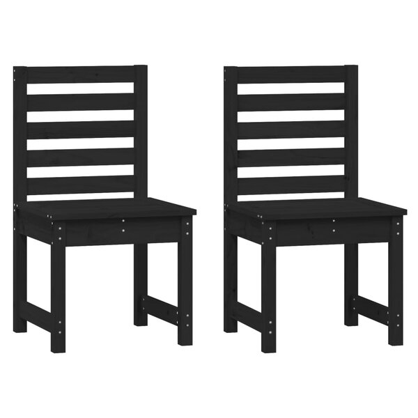 vidaXL Chaises de jardin lot de 2 noir 50x48x91 5 cm bois massif pin