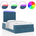 vidaXL Cadre de lit ottoman avec matelas bleu foncé 120x190 cm velours
