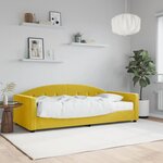 vidaXL Lit de jour avec matelas jaune 90x200 cm velours