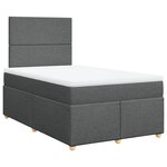 vidaXL Sommier à lattes de lit avec matelas Gris foncé 120x200cm Tissu