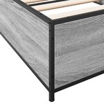 vidaXL Cadre de lit sonoma gris 100x200 cm bois d'ingénierie et métal