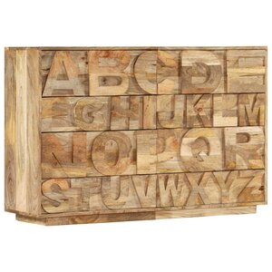 vidaXL Meuble alphabétique avec 6 tiroirs 120x35x79 cm Manguier massif