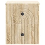 vidaXL Cabinet de chevet mural 2 Pièces Chêne Sonoma 33 x 34 5 x 40 cm