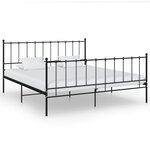 vidaXL Cadre de lit sans matelas noir métal 200x200 cm