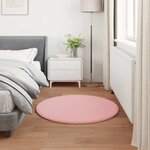 vidaXL Tapis en Fourrure Synthétique de Lapin Olite Rose Ø 120 cm