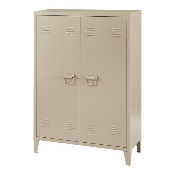 Casier de bureau métallique à 2 portes 110 x 75 x 33 cm beige 03_0009179