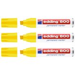 Marqueur Permanent 800 Corps Alu Jaune Pointe Biseautée 4-12 mm x 3 EDDING