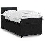 vidaXL Sommier à lattes de lit avec matelas Noir 90x200 cm Velours