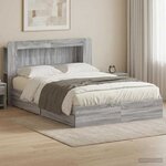 vidaXL Cadre de lit avec rangement Sonoma gris 150 x 200 cm