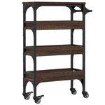 vidaXL Chariot de cuisine chêne marron 53x20x76 cm bois d'ingénierie