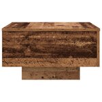 Table basse vidaXL avec lumières LED en bois vieilli 55x55x31 cm