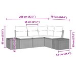 vidaXL Ensemble de canapé de jardin avec coussin 4 Pièces Noir polyrotin