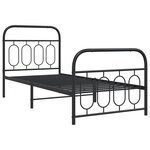 vidaXL Cadre de lit métal sans matelas avec pied de lit noir 90x200 cm