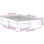 vidaXL Cadre de lit sans matelas 120x190 cm bois massif de chêne