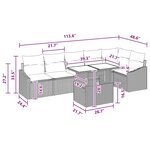 vidaXL Ensemble de canapé de jardin avec coussin 7 Pièces Gris et marine