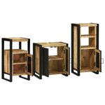 vidaXL Ensemble de mobilier de salle de bain 3 Pièces Bois Recyclé Solide