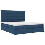 vidaXL Lit avec rangement et LED avec LED Bleu 160 x 200 cm Polyester