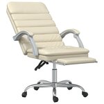 vidaXL Fauteuil de massage inclinable de bureau Crème Similicuir