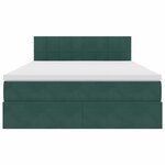 vidaXL Lit de rangement LED avec matelas Vert foncé 140 x 190 cm
