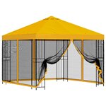 vidaXL Abri de jardin avec parois 3 x 3 m Jaune Polyester et Acier