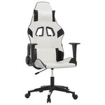 vidaXL Chaise de jeu de massage Blanc et noir Similicuir