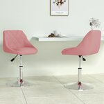 vidaXL Chaises pivotantes à manger lot de 2 Rose Velours