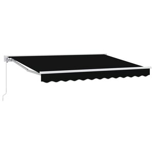 vidaXL Auvent rétractable manuel Noir 3 5 x 2 5 m