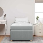 vidaXL Cadre de lit avec matelas Gris clair 100 x 200 cm tissu