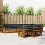 vidaXL Ensemble de canapés d'extérieur 8 Pièces Naturel et Anthracite