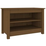vidaXL Banc à chaussures Marron miel 70x38x45 5 cm Pin massif