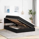vidaXL Lit de Rangement avec matelas Noir 140 x 190 cm Velours