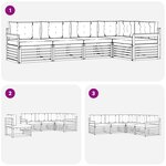 vidaXL Ensemble de canapés d'extérieur 6 Pièces Blanc et gris clair