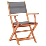vidaXL Ensemble à manger d'extérieur 5Pièces Gris Bois eucalyptus solide