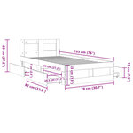 vidaXL Cadre de lit avec tête de lit chêne sonoma 75x190 cm