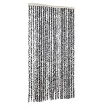 vidaXL Rideau anti-mouches gris et noir et blanc 100x220 cm chenille