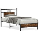 vidaXL Cadre de lit sans matelas chêne fumé 80x200cm bois d'ingénierie