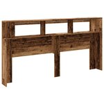 vidaXL Tête de lit à LED vieux bois 200x18 5x103 5cm bois d'ingénierie